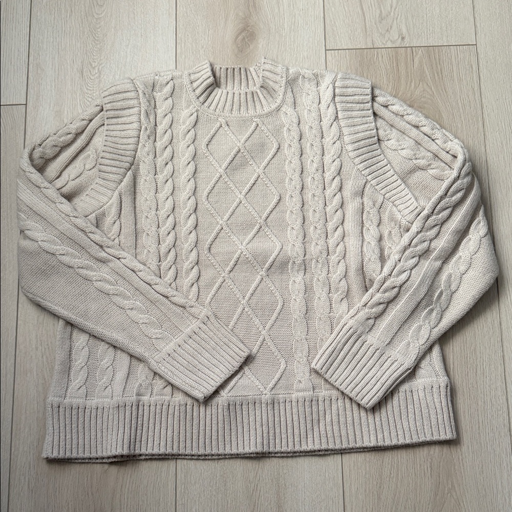 Calvin Klein Cream Cable Knit Sweater